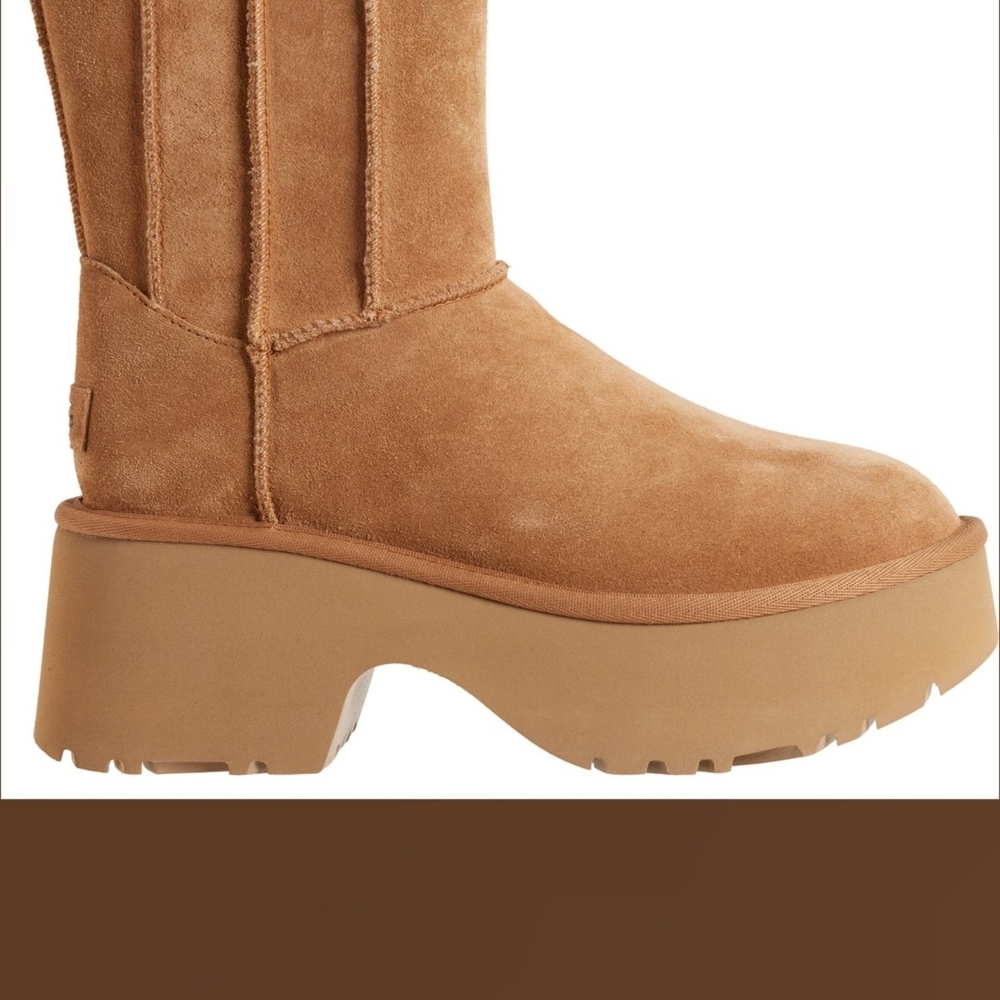 UGG Tan Suede Platform Winter Boots